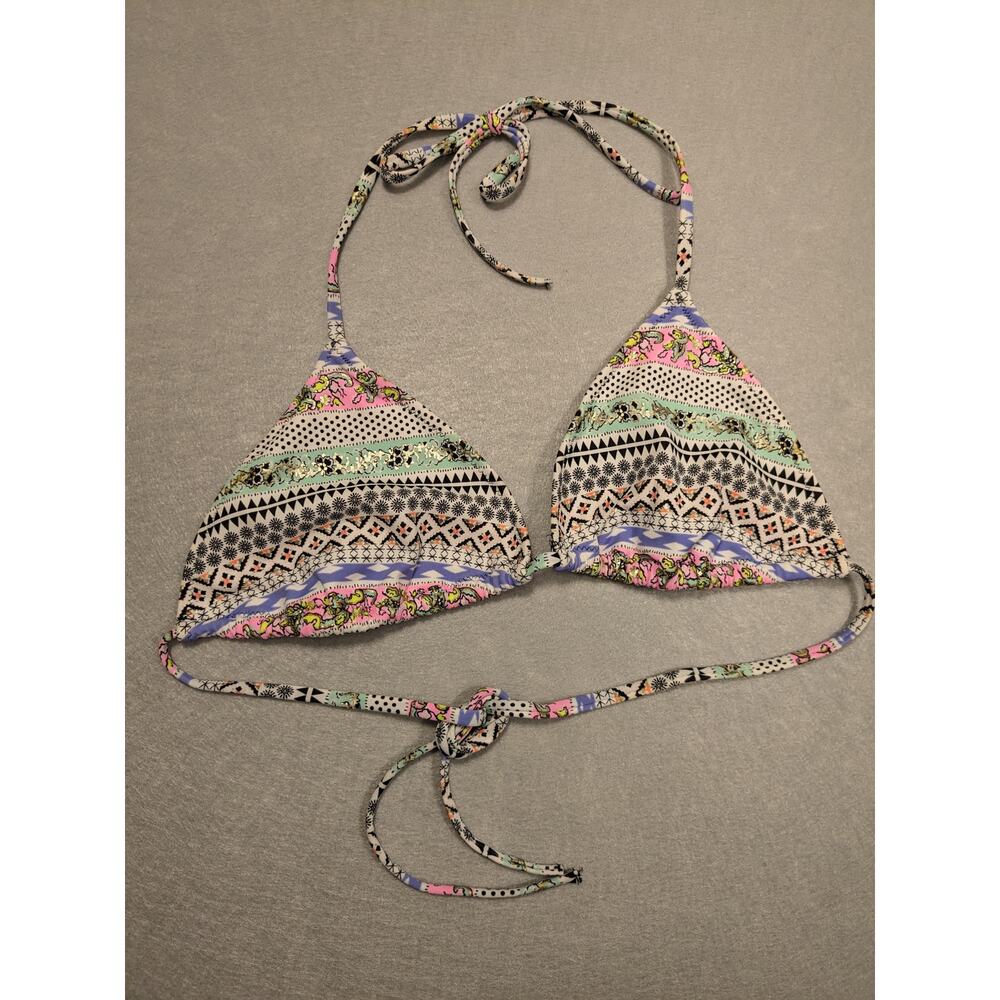 Victoria's Secret Bikini‎ Top Women's Large Boho Print String Y2K EUC